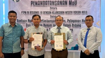 Penandatanganan MOU Bidang perdata Dan Tata Usaha Negara, Antara Kejaksaan Negeri Rokan Hulu Dengan PTPN IV Regional III.