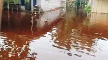 Curah Hujan Tinggi, Warga Kampung Tuah Indrapura Dilanda Genangan Air