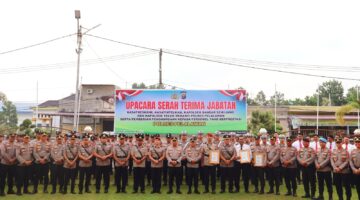 Sertijab di Polres Pelalawan: IPDA Vicky Risky, Paur Bidhumas Polda Riau, Dilantik Jadi Kapolsek Teluk Meranti Pelalawan