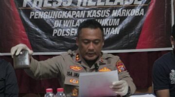 Kapolres rohil Pimpin Press Release Pengungkapan Kasus Narkoba Di Panipahan.