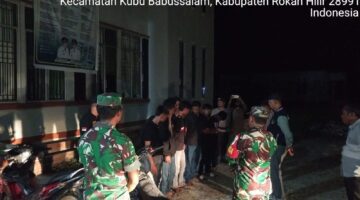 Ciptakan Suasana Kondusif, Personil Koramil 04/Kubu Bersama Polri Dan  Upika Giat Patoli Bersama.