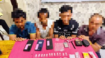 SATRESNARKOBA POLRES SIAK BEKUK 4 TERDUGA PENGEDAR SABU 48,4 GRAM, SATU DI ANTARA DIDUGA APARATUR DESA