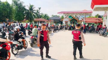 KOMITMEN LAYANI WARGA, SAT SAMAPTA POLRES KAMPAR PATROLI 3 SPBU STRATEGIS 