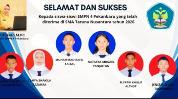 24 Siswa SMPN 4 Pekanbaru Lolos ke SMA Unggulan Lewat Seleksi Online, Kepsek: Ini Hasil Kerjasama Semua Pihak