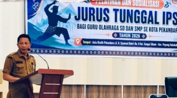 DISDIK PEKANBARU GELAR PELATIHAN JURUS TUNGGAL IPSI UNTUK GURU OLAHRAGA SD-SMP