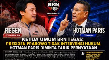 BRN Tegas Bantah Prabowo Intervensi Hukum, Minta Hotman Paris Ralat Pernyataan