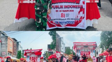**TK Methodist Bagansiapiapi Sambut HUT RI ke-81 lewat Parade Becak Bertema “Indonesia Berdaulat, Adil, dan Makmur”**